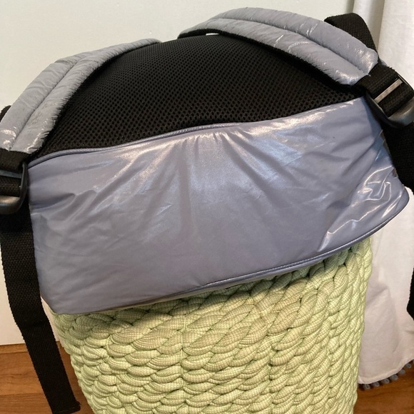 7AM Enfant Voyage Midi Bows Haze Gray/ Purple  Nylon Puffy Backpack - Picture 4 of 10